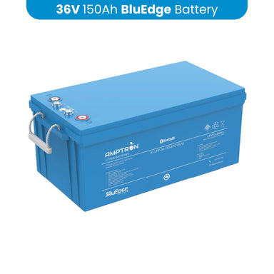 Amptron 36v marine battery on a white background