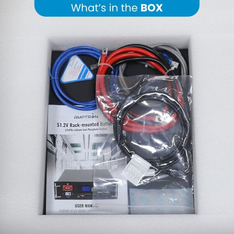 Amptron 48V Rackmount Battery Connectors inside the box