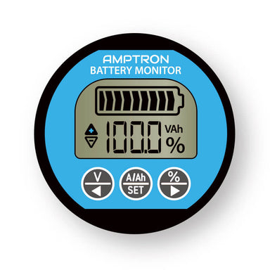 Amptron 500A Battery Monitor With Bluetooth Gauge on a white background