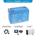 Amptron Bluedge 12V 100Ah 200A Lithium Battery Battery System optional on a white background