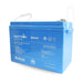 Amptron Bluedge 12V 200Ah 200A Lithium Battery slightly angled to the left on a white background