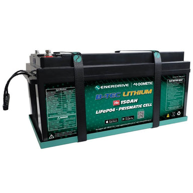 B-Tec 24V 150Ah Gen 2 Lithium Battery Front Photo in a white background