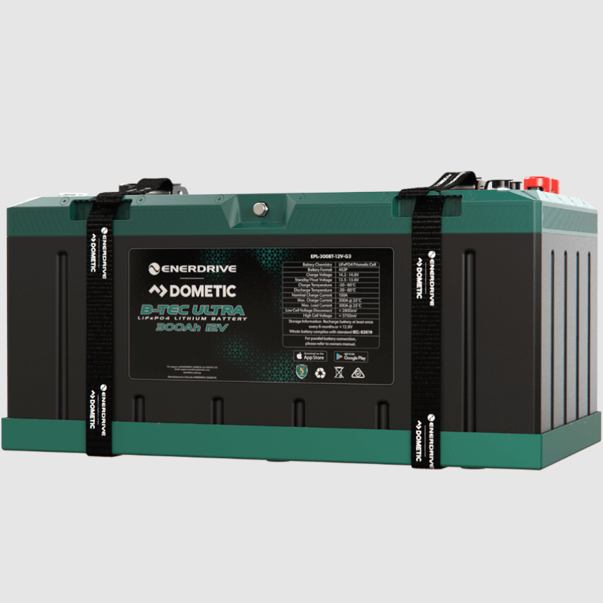 B-Tec Ultra 12V 300Ah front on the white background 