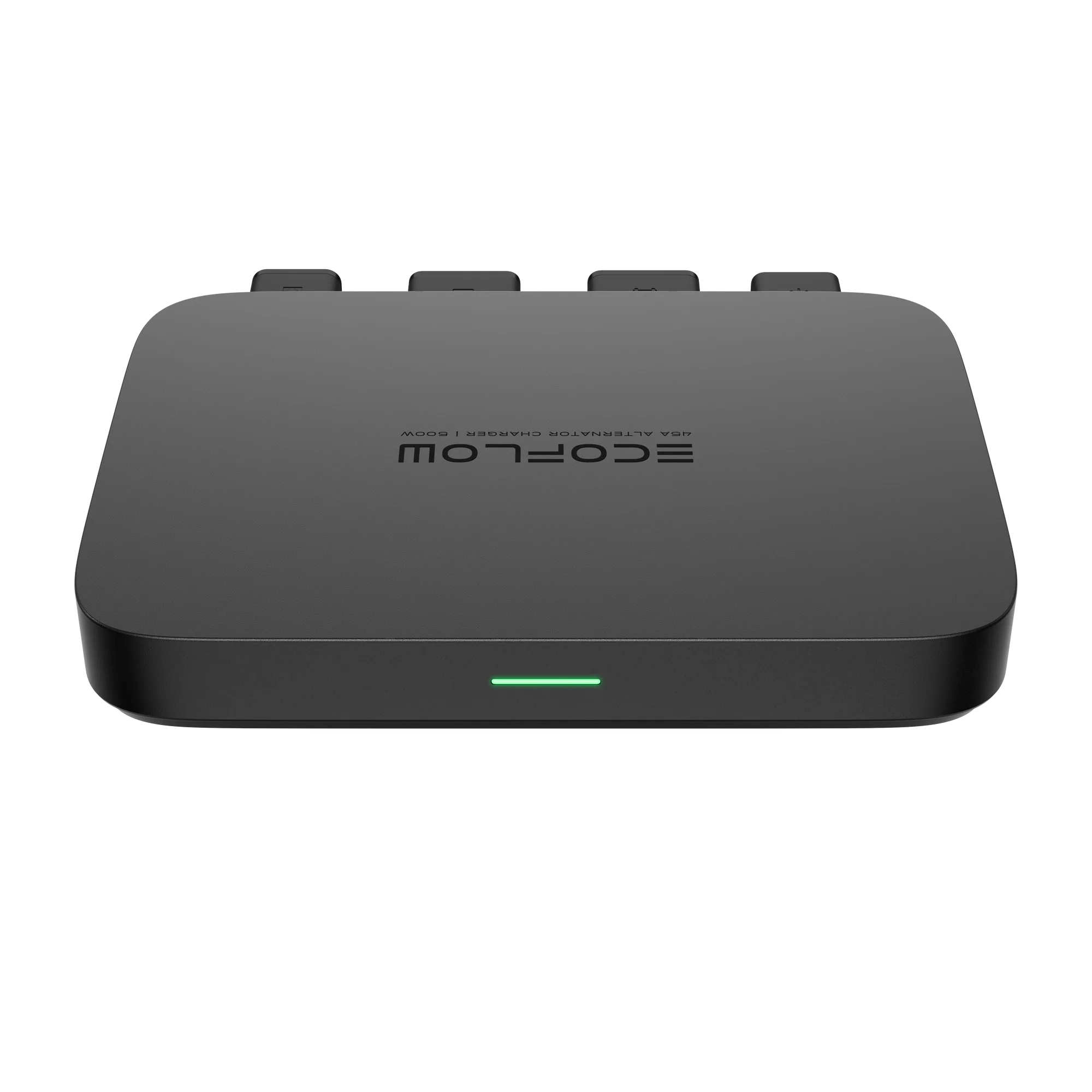 Black EcoFlow 500W Alternator Charger  on a transparent background