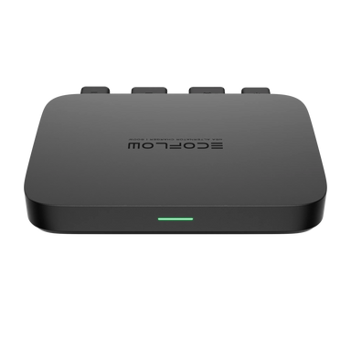 Black EcoFlow 500W Alternator Charger  on a transparent background