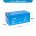 BluEdge 400Ah 300A Dimensions on a white background