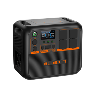 A photo of a bluetti AC200PL 2400W Portable Power Station Facing topside slightly to the right.