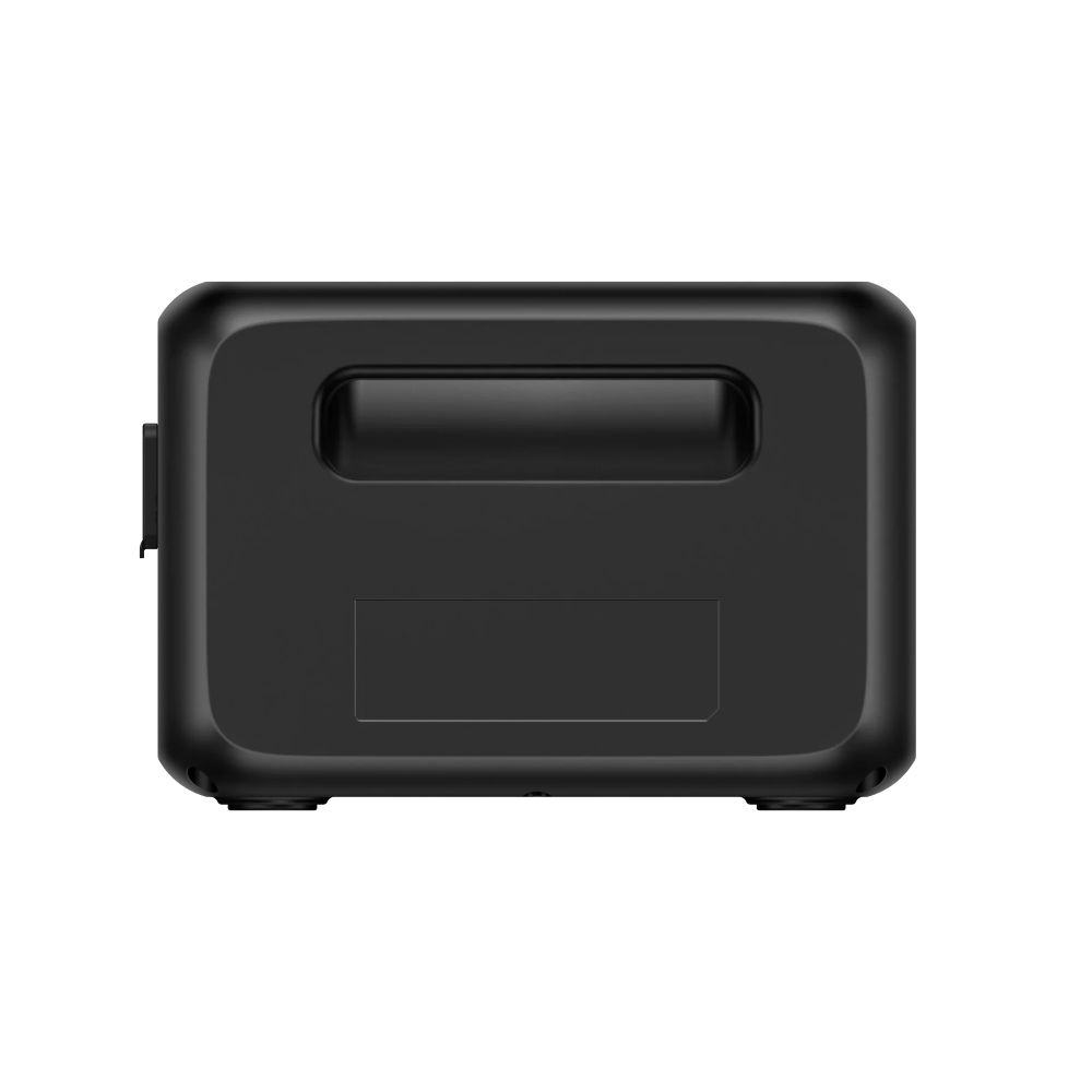 A photo showing the back of a Bluetti AC2P 300W portable power station on a white background