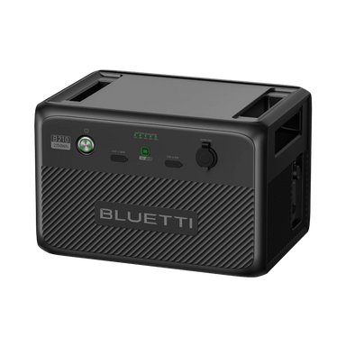 A photo of a Bluetti B210 2150Wh power station expansions angled slightly to the right