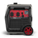 A photo of the side of a Briggs & Stratton P4500 Portable Inverter Generator showing the power input plugs on a white background.