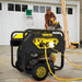 Champion 12.5 kVA Generator in Use with the man on the background