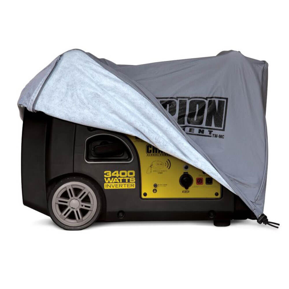 Champion 4500W Generator Cover with the generator machine in the photo on a white background