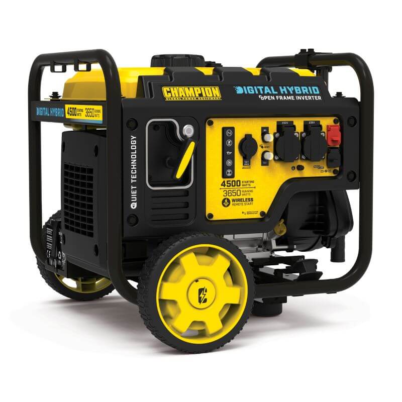 Champion 4500W Portable Remote Start Petrol Generator Front Photo on a white background