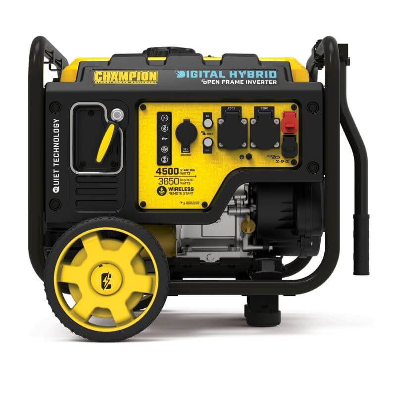 Champion 4500W Remote Start Generator Front Photo on a white background