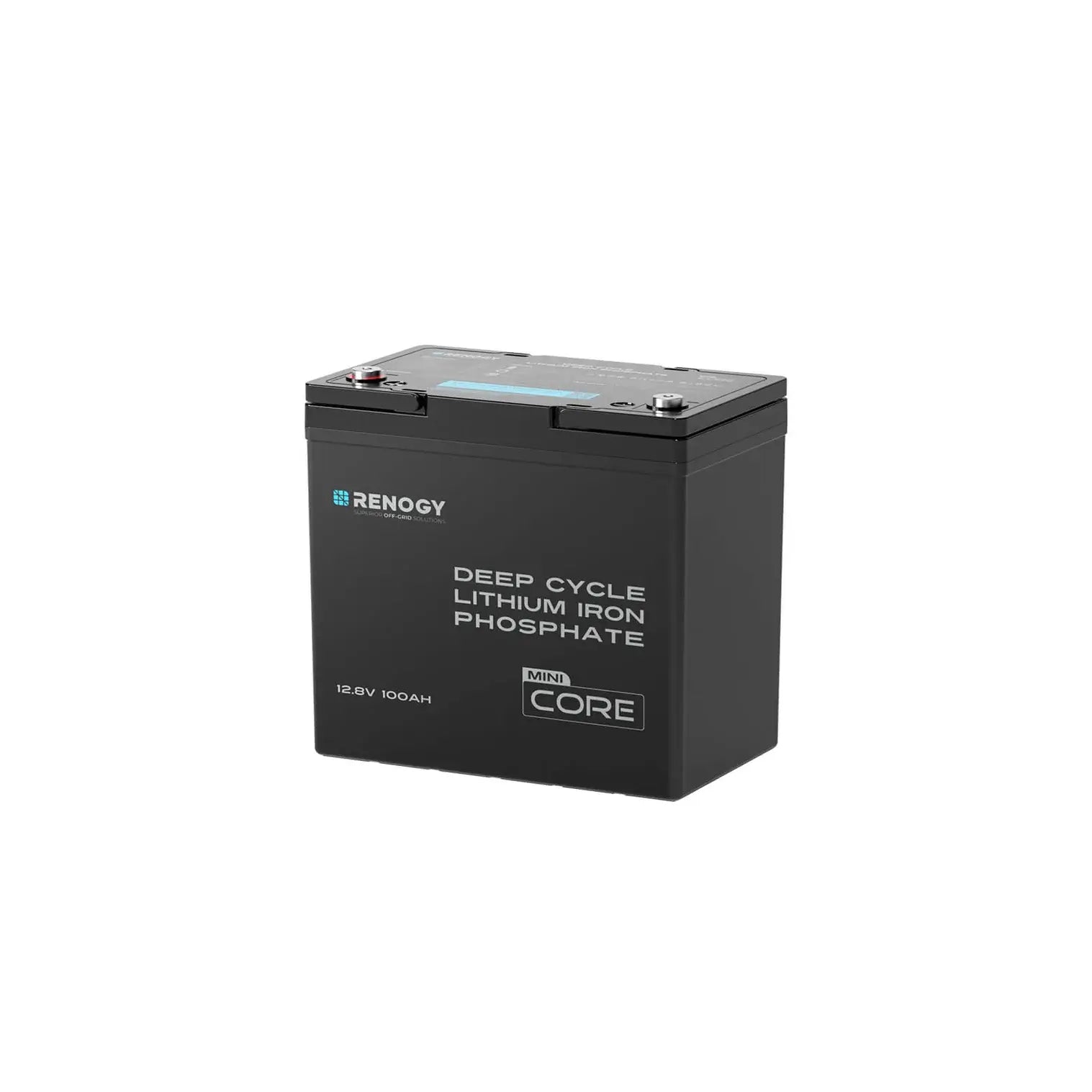 Core mini 12V 100ah battery on a white background