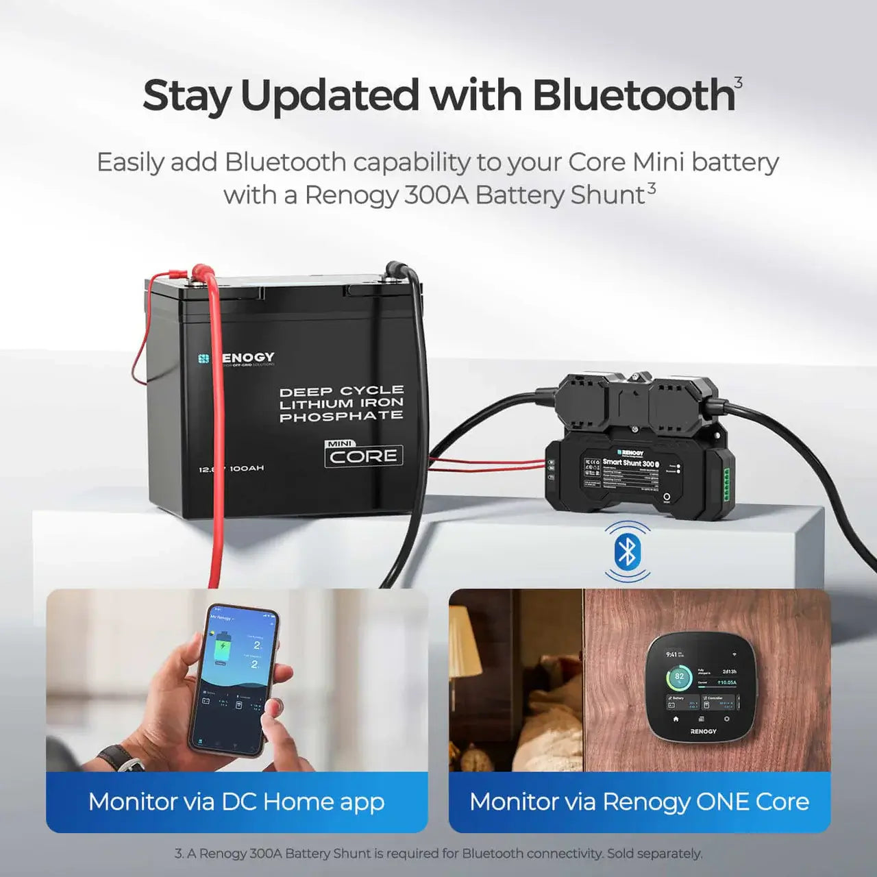 Core mini 12V 100ah with bluetooth in an infograph