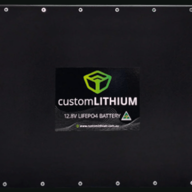 Custom Lithium 1250Ah Battery Front Photo on a black background