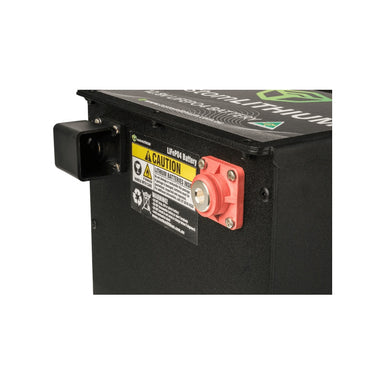 in the image a black Custom Lithium 24V 310Ah Lithium Battery side photo in white background