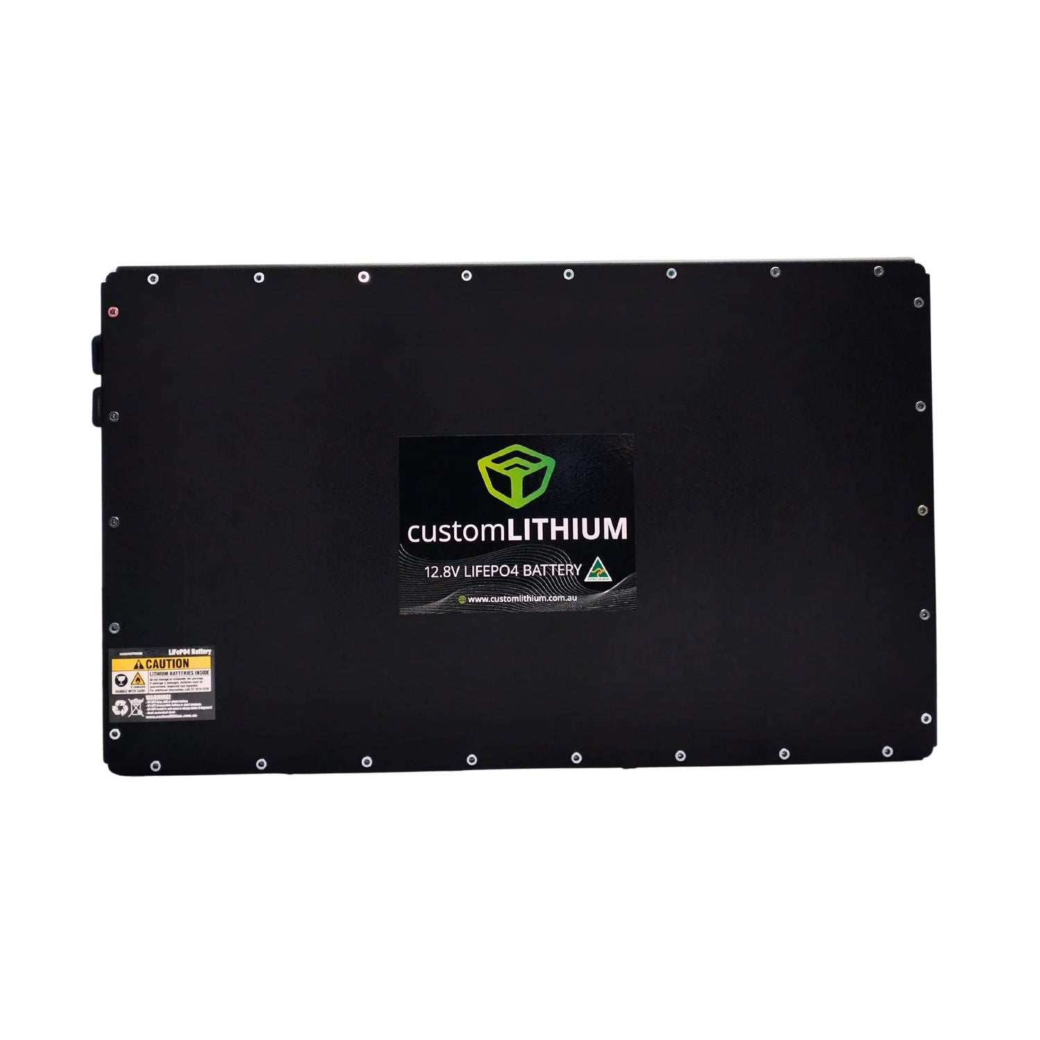 A photo of Custom Lithium 24V 400Ah Ultra Slim Lithium Battery Front in white background