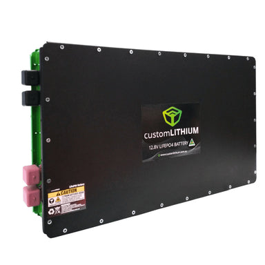 Custom Lithium 24V 620Ah Ultra Slim Lithium Battery Slightly Angled in white background