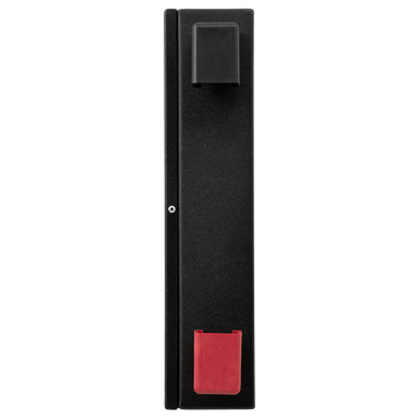 A photo showing the side red and black terminals of a custom lithium 280ah ultra slim lithium battery.