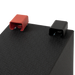 A photo showing the red and black terminals of a custom lithium 310ah compact lithium battery.