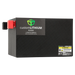 A photo of a black custom lithium 560ah 12v lithium battery on a slight angle.