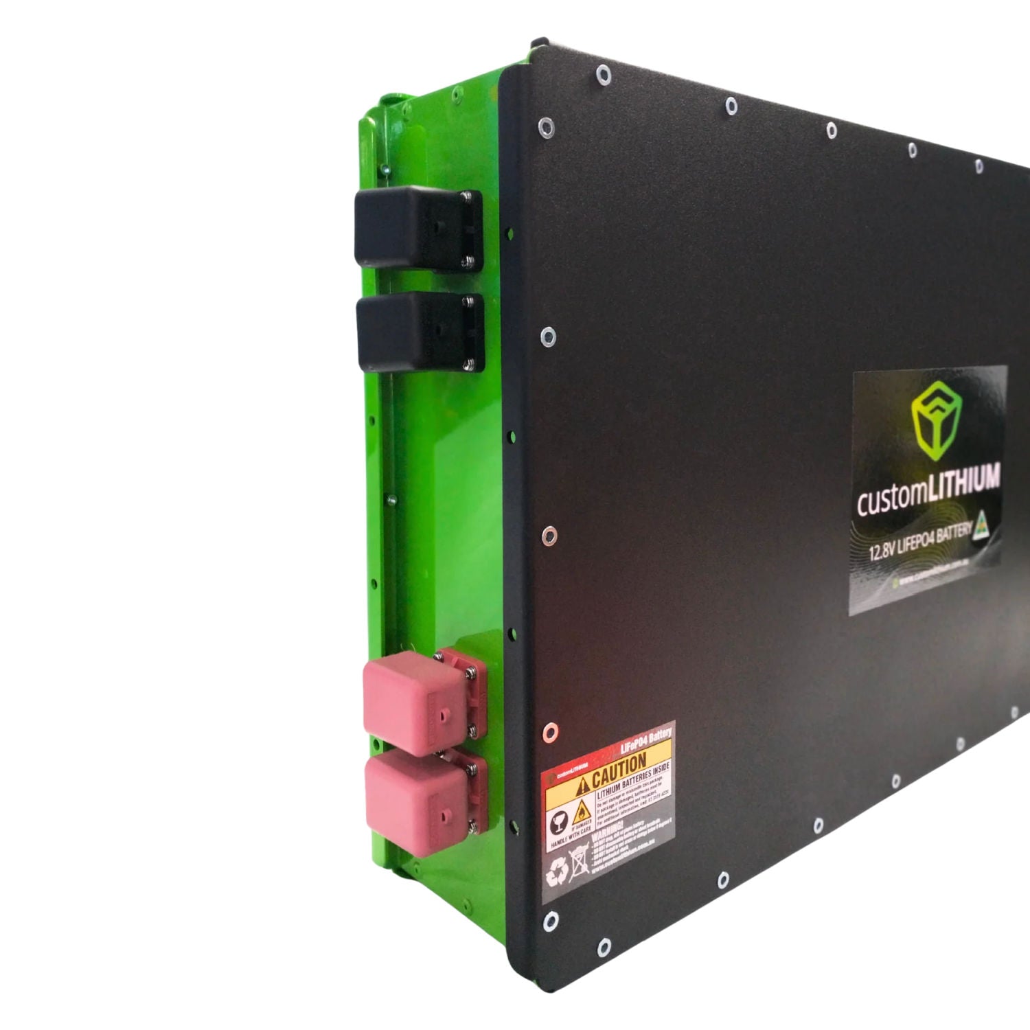 Custom Lithium 800Ah NextGen Ultra Slim Lithium Battery Side Terminals in white background