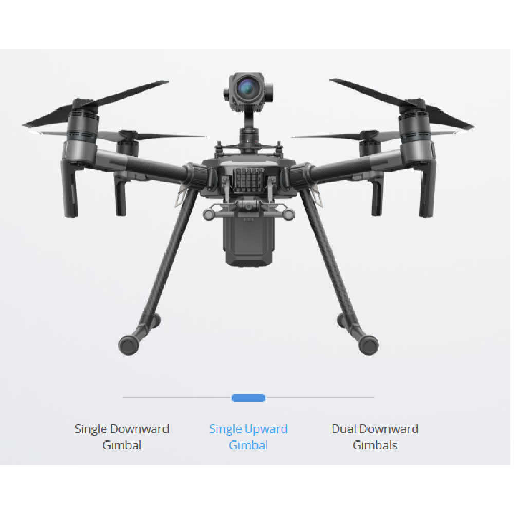 DJI Matrice 210 RTK Drone Combo single upward gimbal on a white background