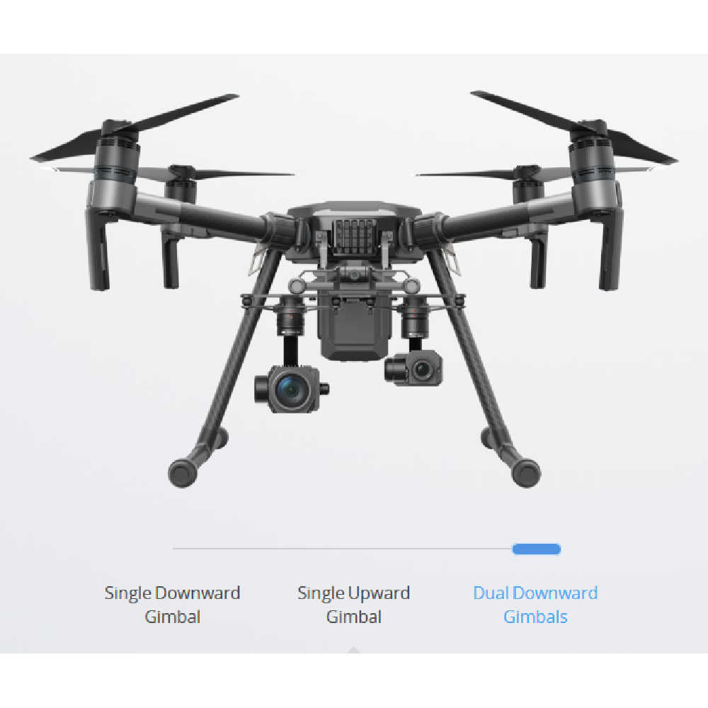 DJI Matrice 210 RTK V2 Industrial Drone Combo Dual Downward Gimbals on a white background