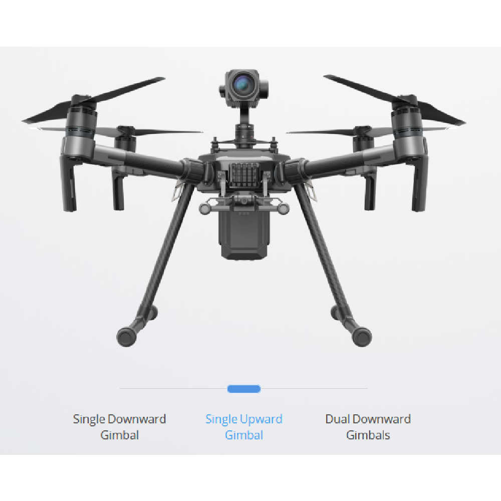 DJI Matrice 210 V2 Industrial Drone Combo single upward gimbal on a white background