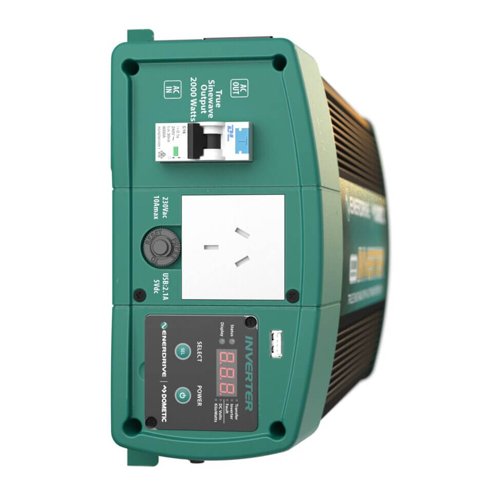 E-Power 24V 2000W Inverter with Safety Switch Left Side Photo on a white background