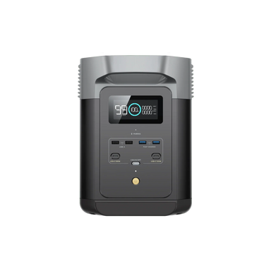 A photo of an EcoFlow Delta 2 Portable Power Station facing front on with a white background.