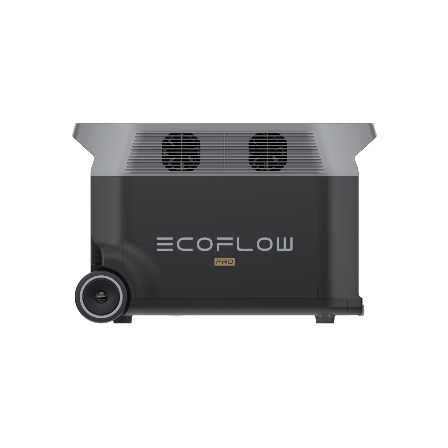 A photo of an EcoFlow Delta Pro portable power station facing side on with a white background.