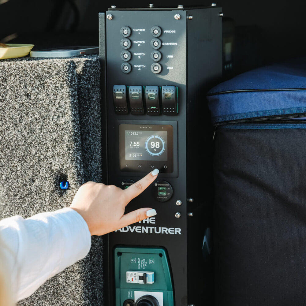Enerdrive Adventurer buttons in use on an outdoor setting