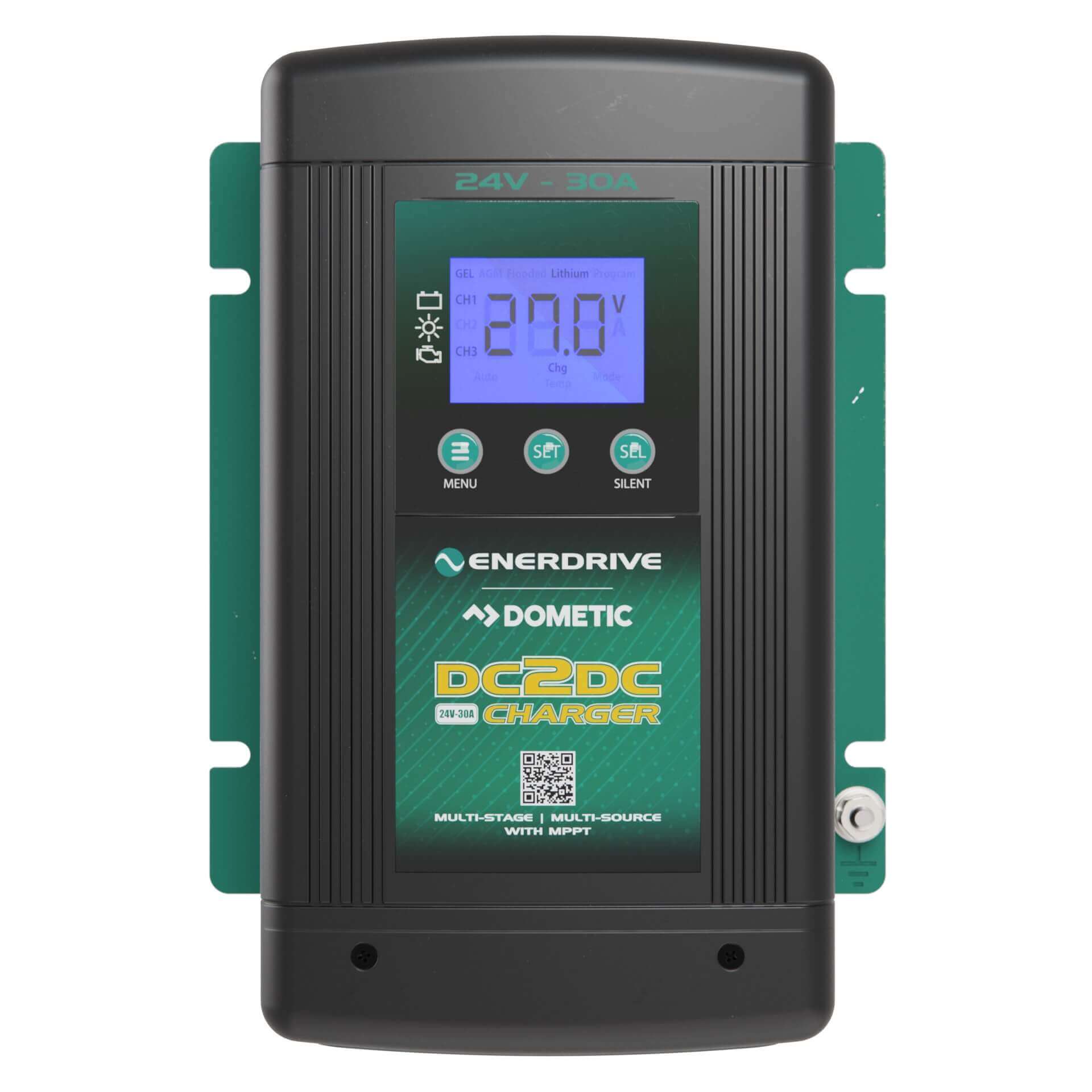 Enerdrive Dometic 24V DC-DC Battery Charger Front Photo on a white background