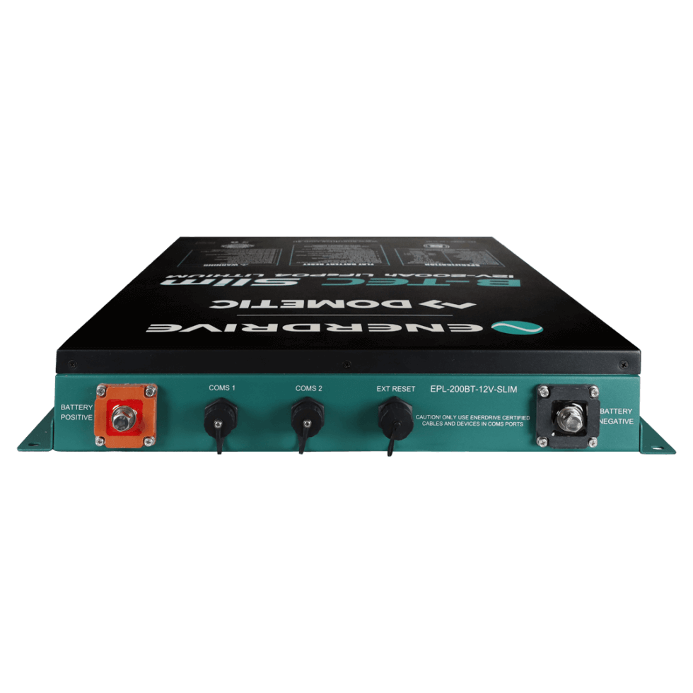 Enerdrive | Dometic B-Tec Slimline 12V 200Ah Lithium Battery Back on a transparent background