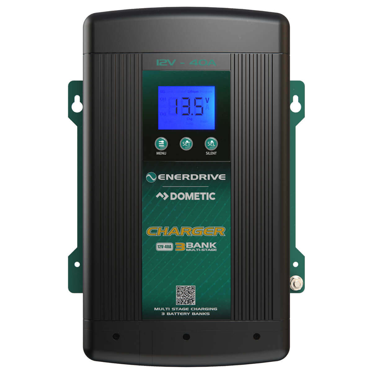 Enerdrive | Dometic E-Power 12V 40A AC Battery Charger Front Photo on a white background