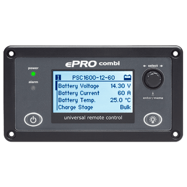 Enerdrive E-Pro Combi 12V 120A 2600W Inverter and Charger Panel Photo on a transparent background