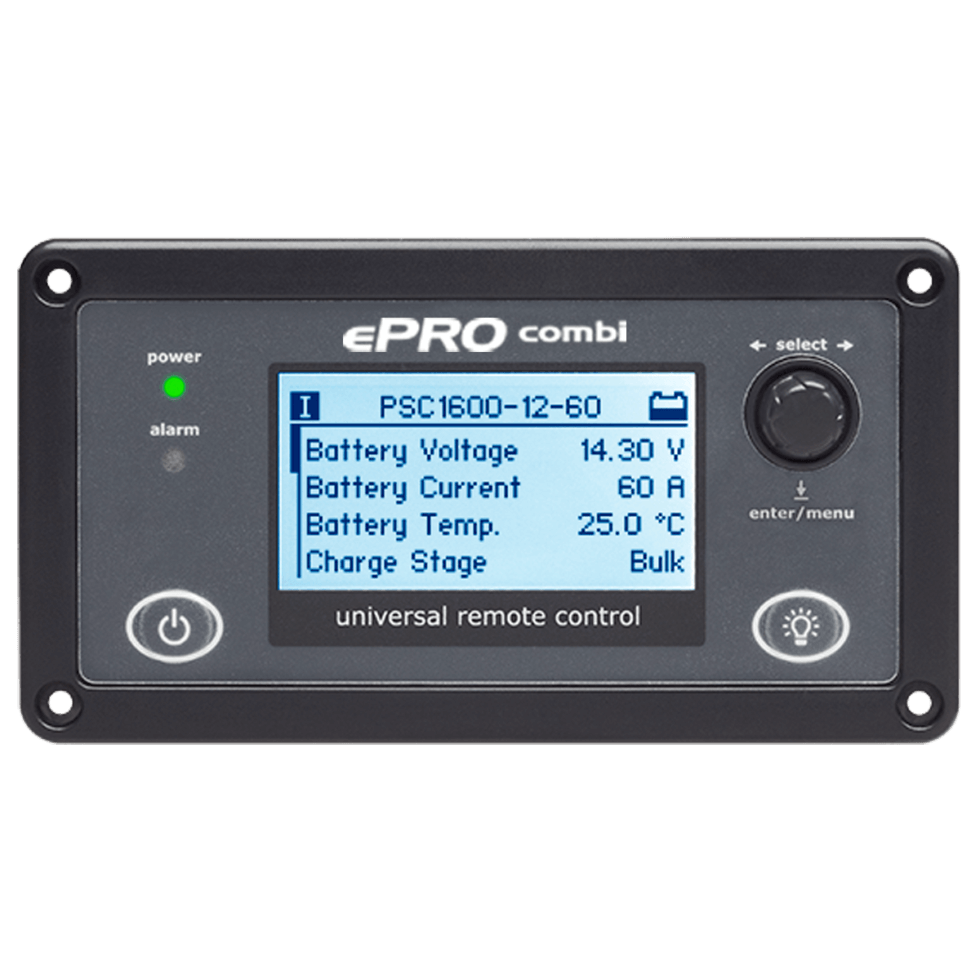 Enerdrive E-Pro Combi 12V 120A 2600W Inverter and Charger Panel Photo on a transparent background