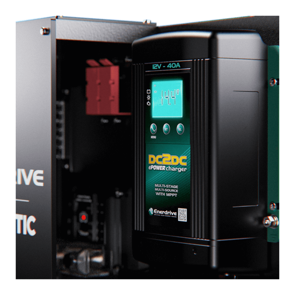 Enerdrive Explorer Off-Grid Power System power charger on a transparent background