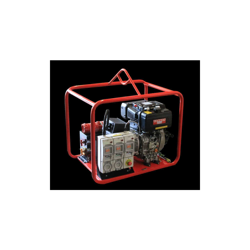 GYD5000E-MS Portable Diesel Generator Slightly Angled to the Right on a white and black background