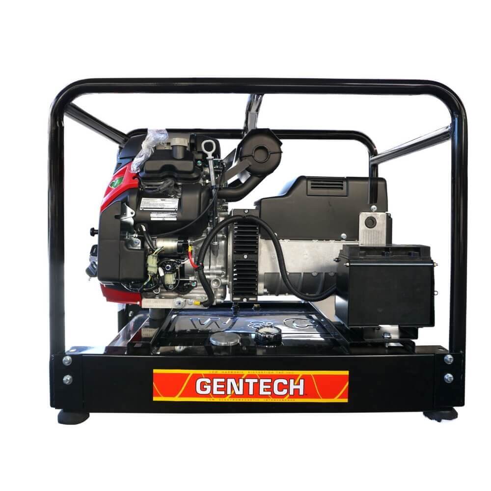 Gentech 10kVa avr generator front on a white background