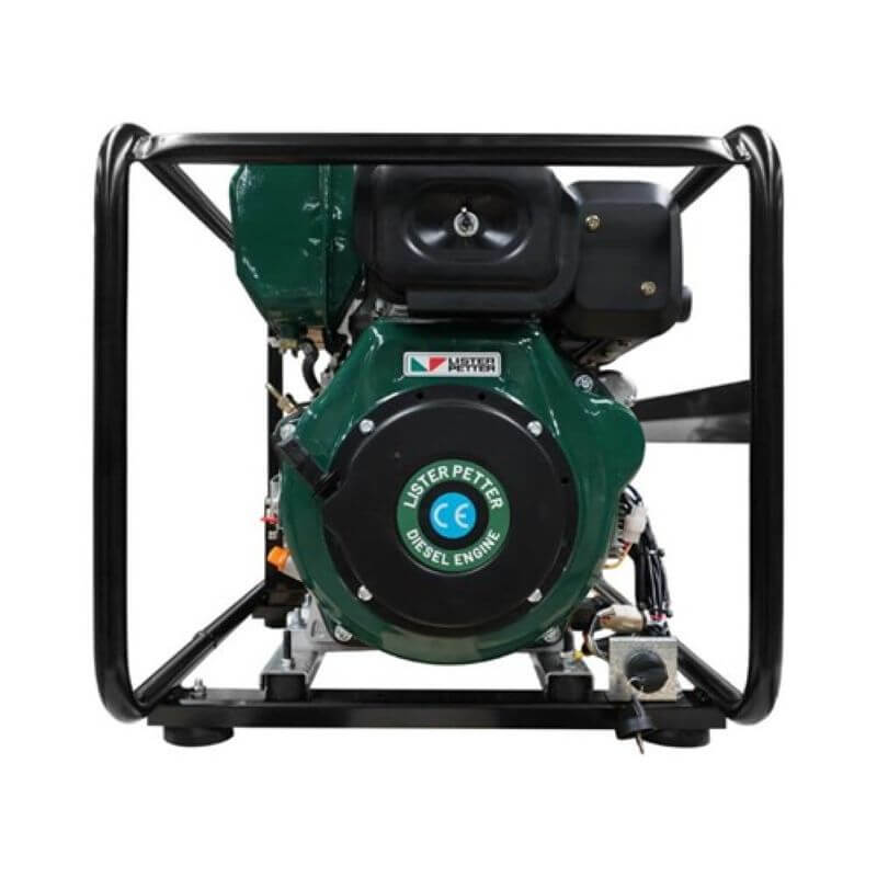 Gentech 7 kVA 3 Phase E-Start Diesel Generator Front Photo on a white background