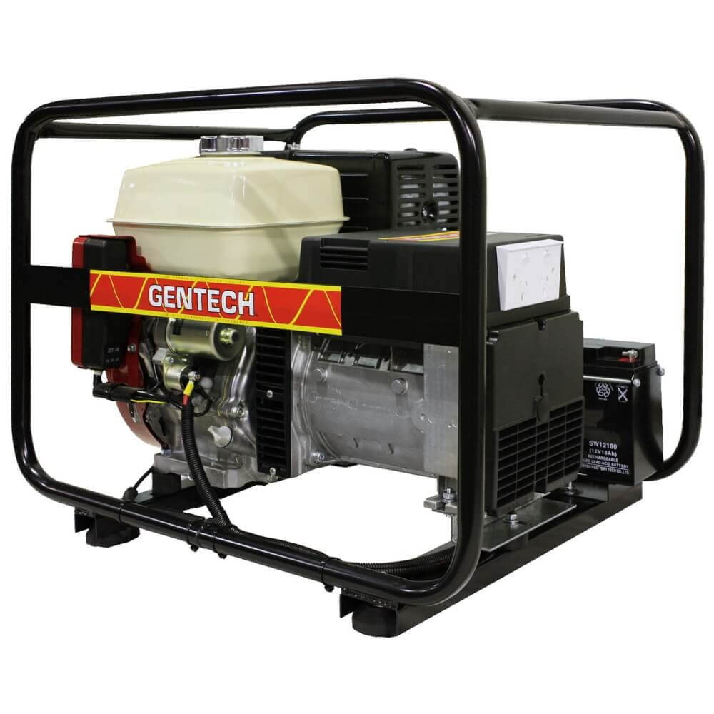 Gentech 7 kVA 3 Phase Electric Start Diesel Generator on a white background