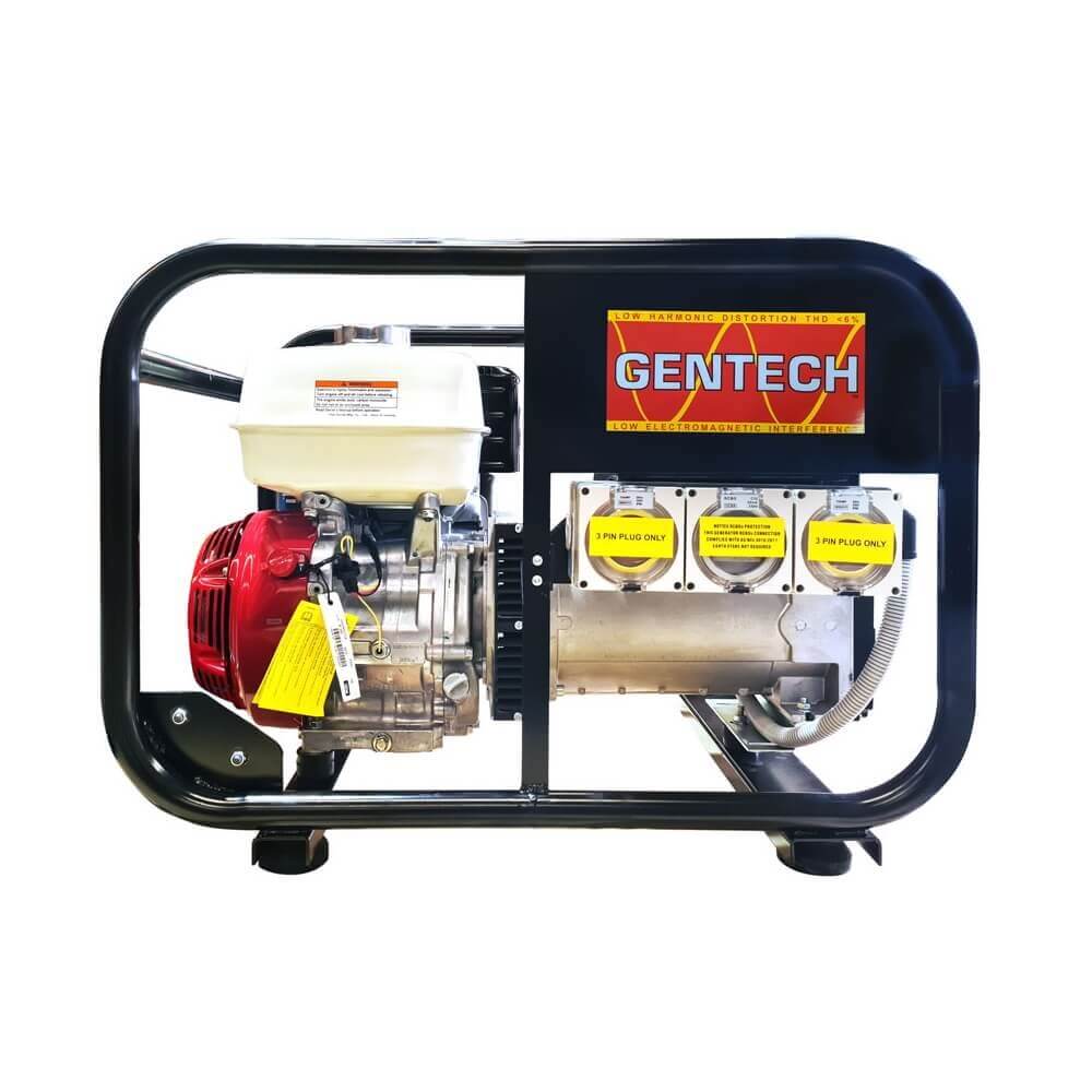 Gentech 8 kVA RCD Petrol Generator on a white background