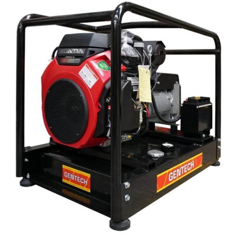 Gentech 9.5 kVA Electric Start Petrol Generator Slightly Angled to the Left on a white background