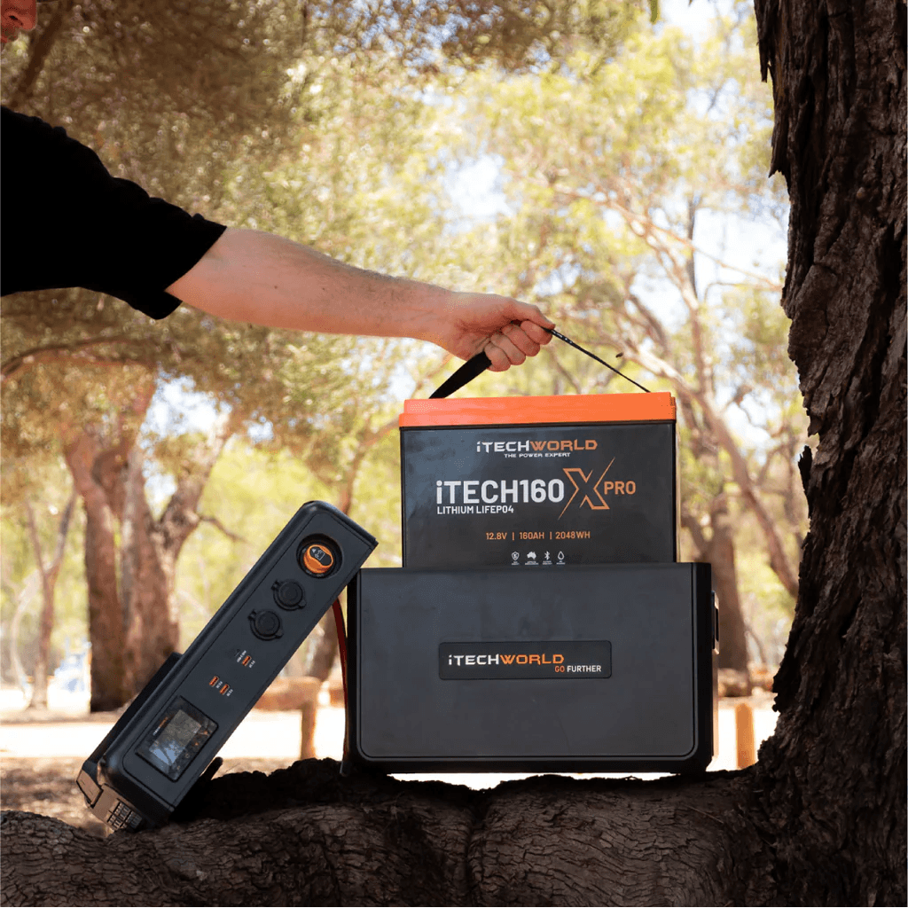 One Hand Holding GoFurther 160x Pro Battery System Package