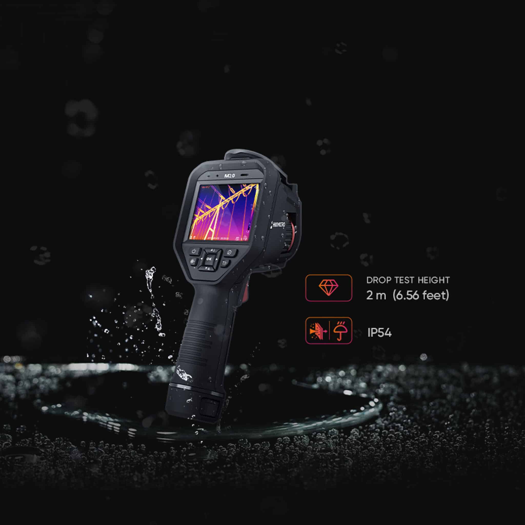 HIKMicro M60 Thermal Camera Features Drop test height in an infographic