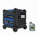 A photo of a Hyundai HY8000i Portable inverter generator with an engine oil cannister beside it.